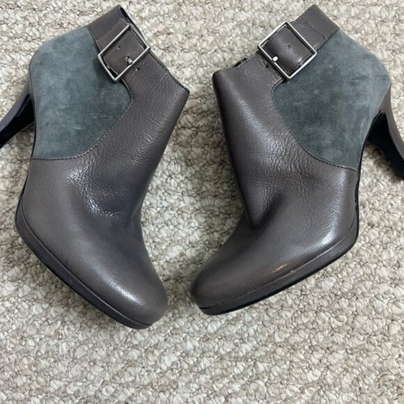 Naturalizer Maureen Gray Leather Suede Zip Ankle Boots Women’s Size 6.5 - Picture 4 of 11